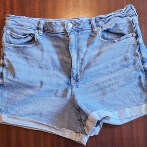 American Eagle Outfitters Blue Jean Shorts High-Waisted Cut-Off